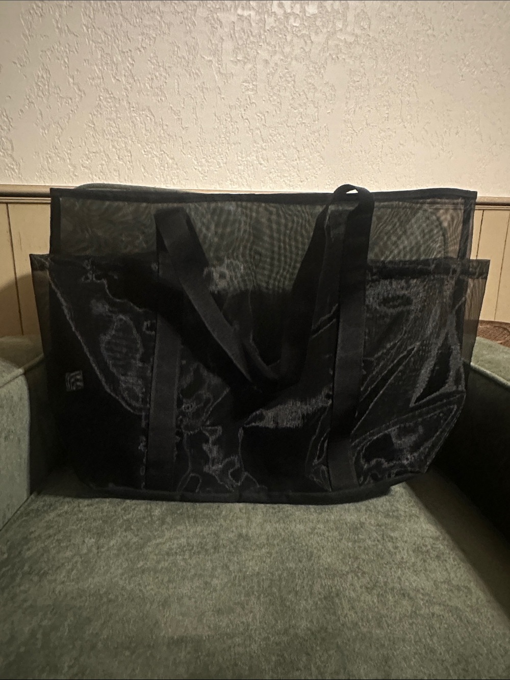 XL Black Mesh Tote Bag